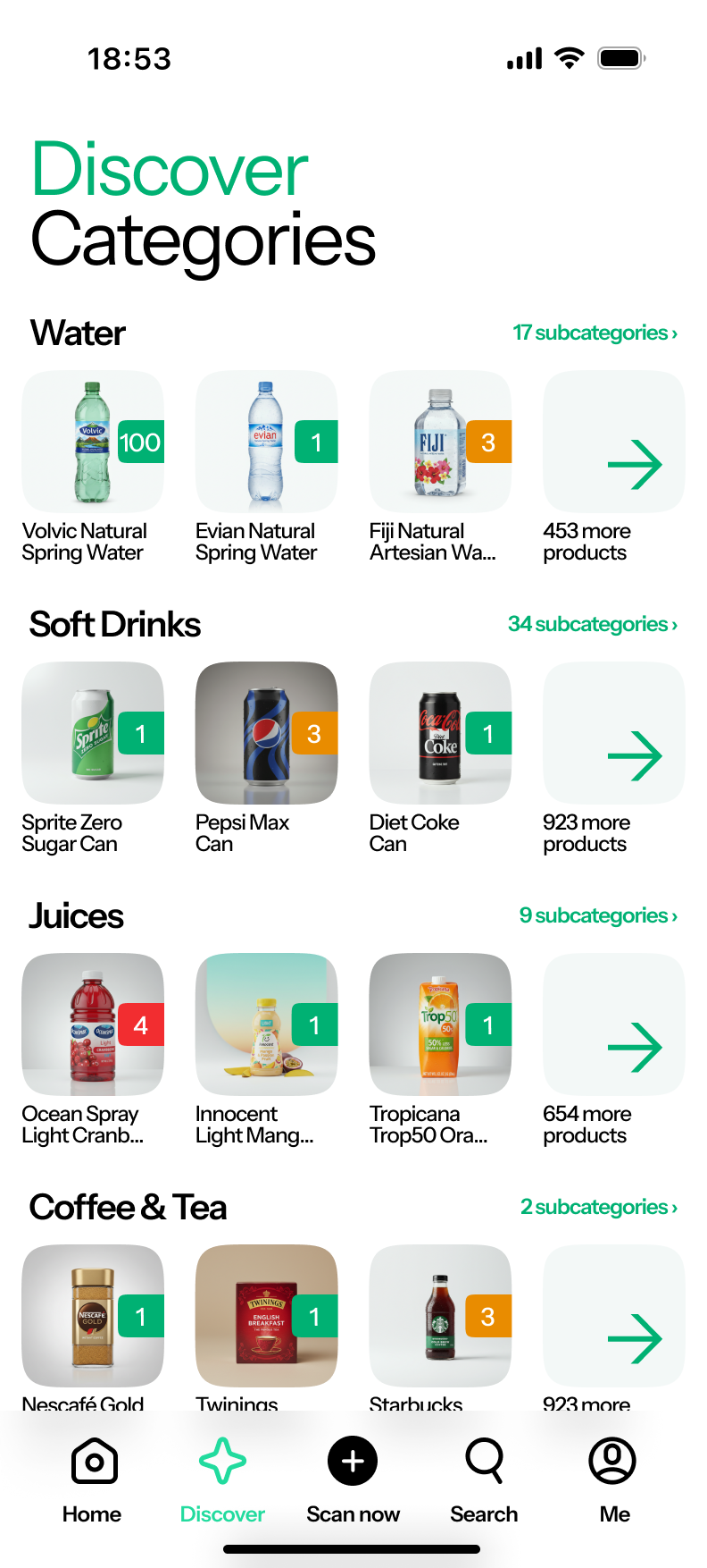 TRUEST discover categories